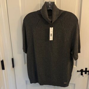 Women’s Turtleneck Short Sleeve Gray Sweater